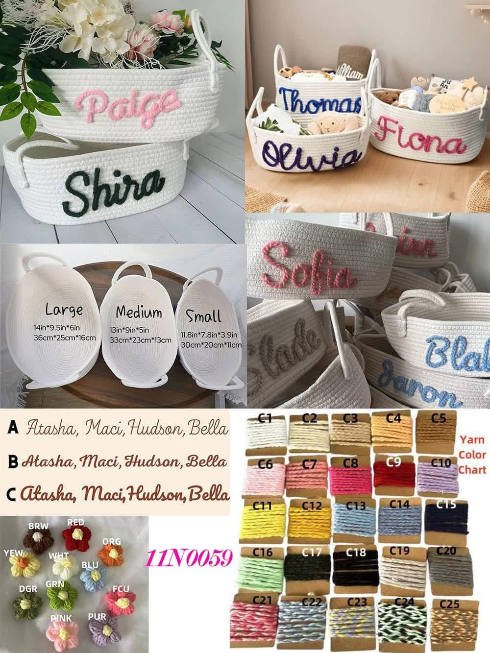 Personalized Baby Storage Baskets