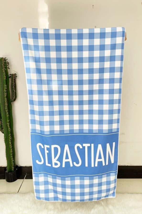 Gingham Print Beach Towels