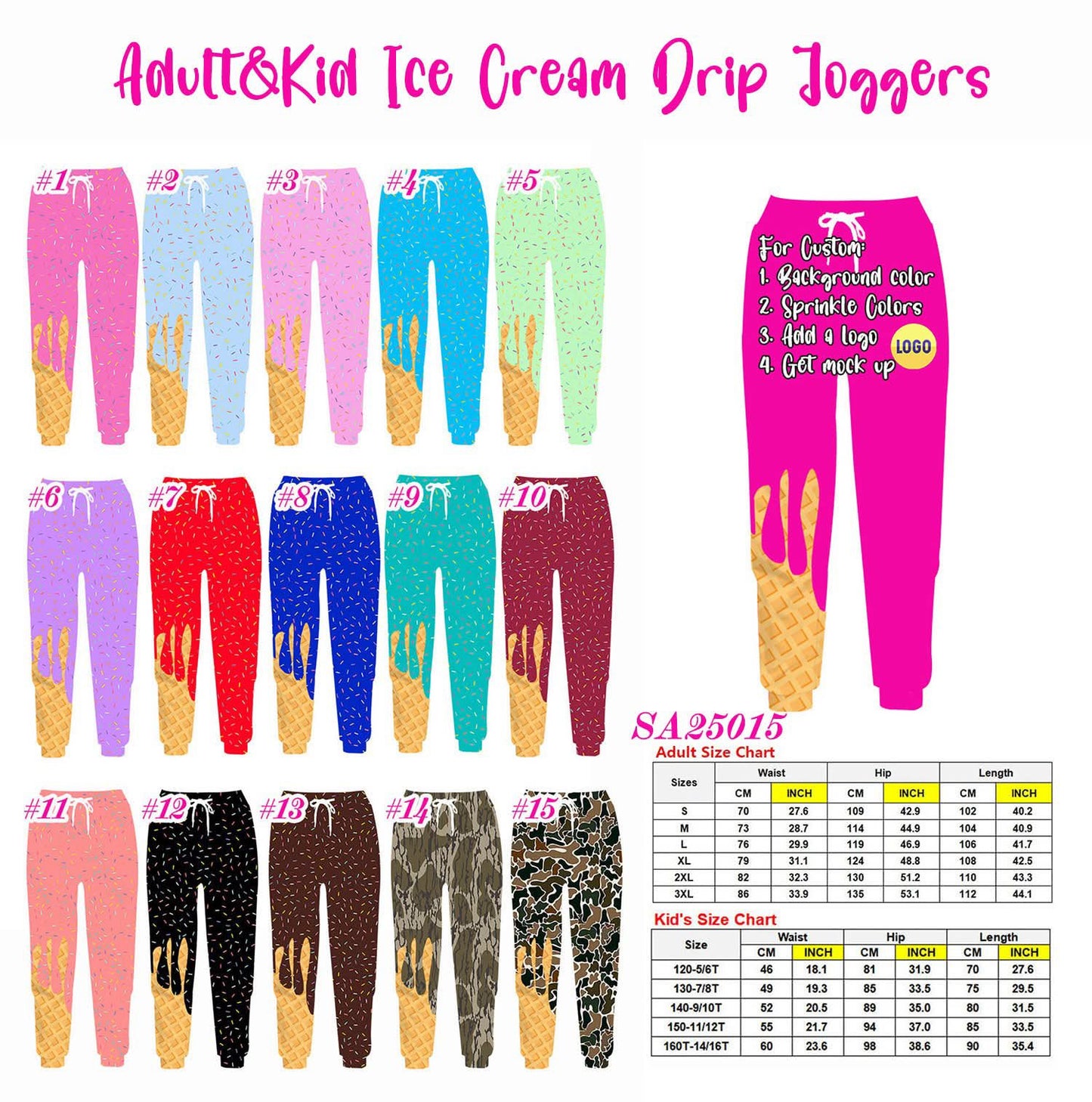 Custom Ice Cream Drip Joggers