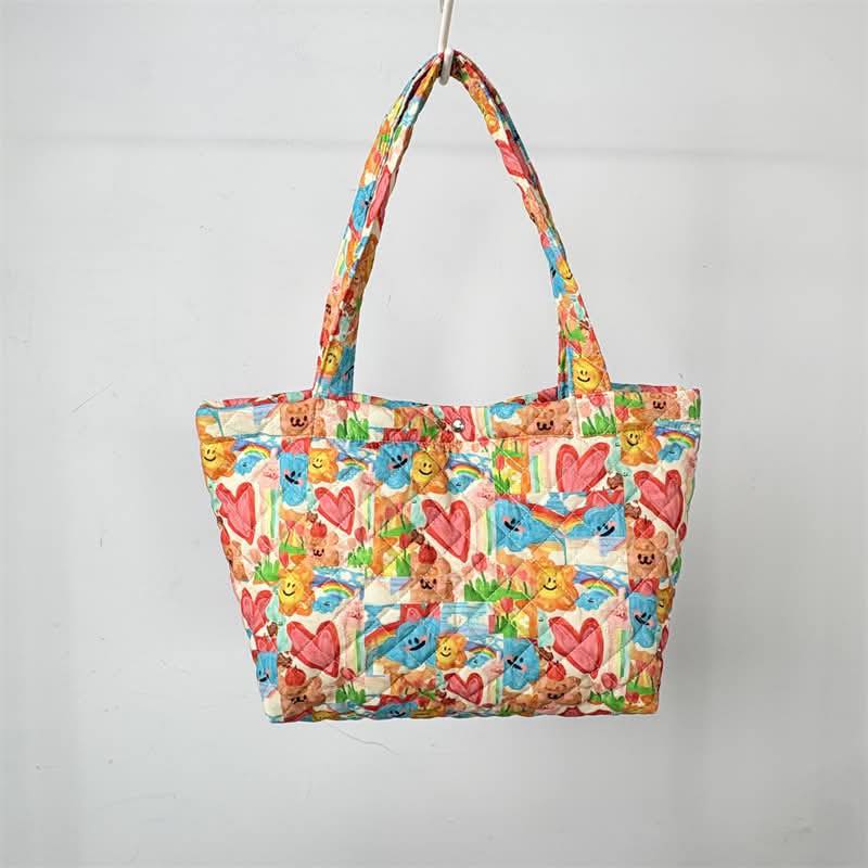 Quilted Floral Tote Bag