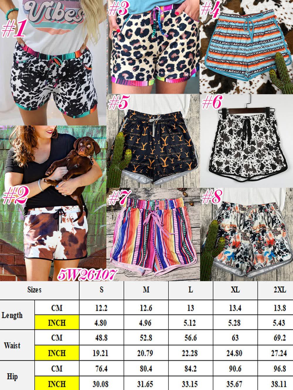 Women’s Western Wild Printed Drawstring Shorts