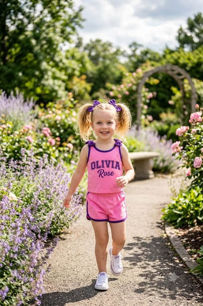 Custom Bow Tank + Cheer Shorts Set