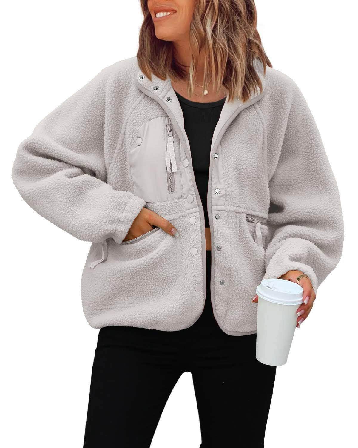 Women's Fleece Button Down Jacket