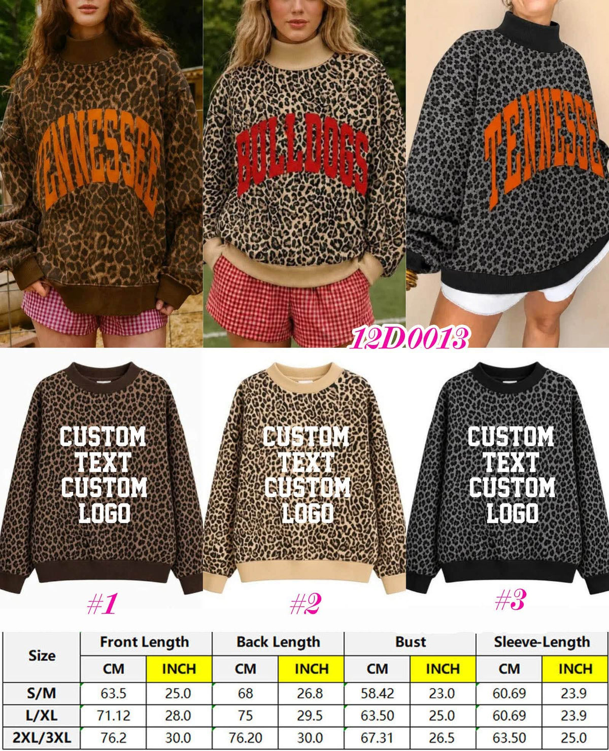 Custom Leopard Mock Neck Sweatshirts