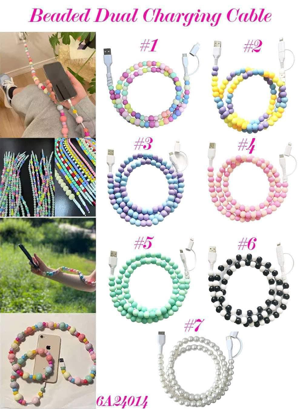 Beaded Charging Cords, 4-in-1 Beaded Charging Cord&Fast Charging Cable