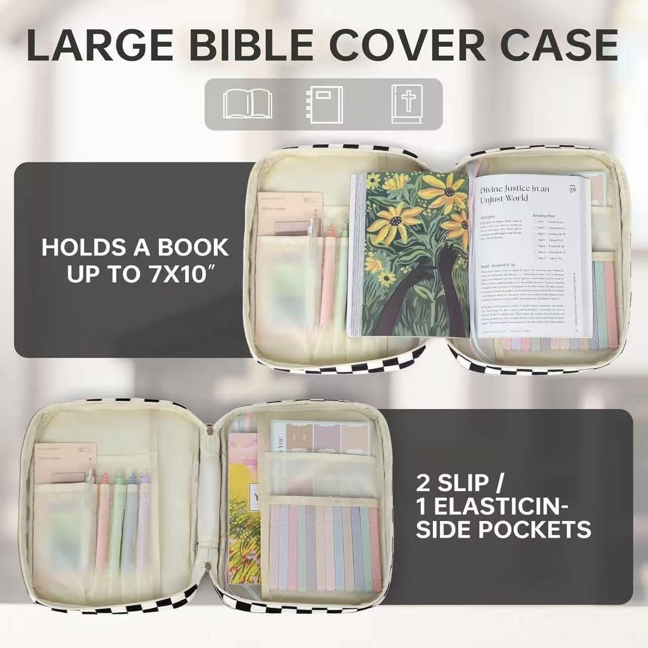 Large Checker Bible Case Cover Bundle