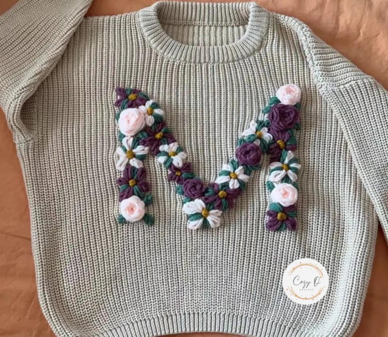 Floral Letter Sweaters