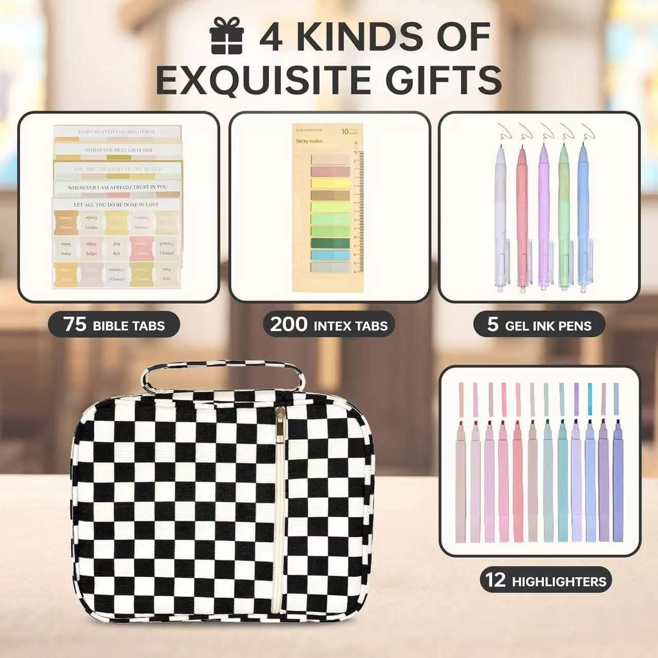 Large Checker Bible Case Cover Bundle