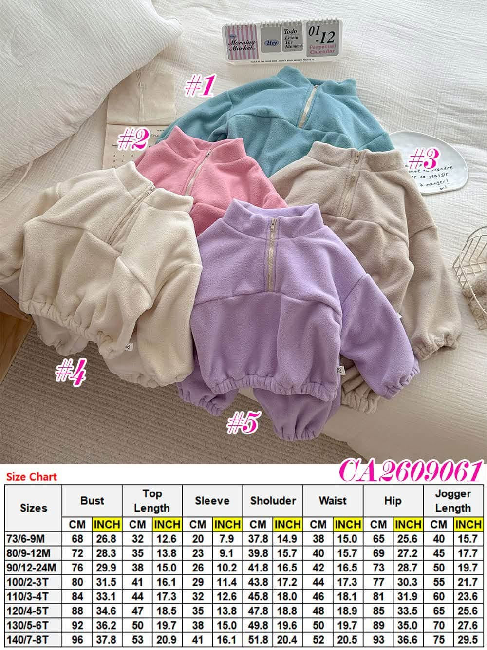 Kid’s Double-Sided Fleece Half Zip Tracksuit CA2609061