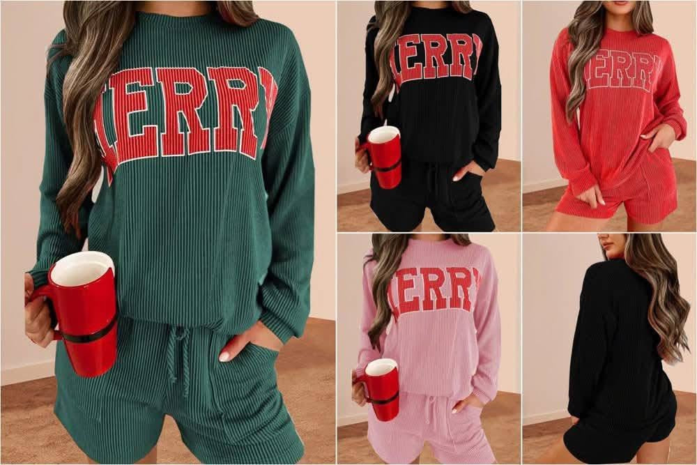 Women’s Merry Sweatshirt & Short Set