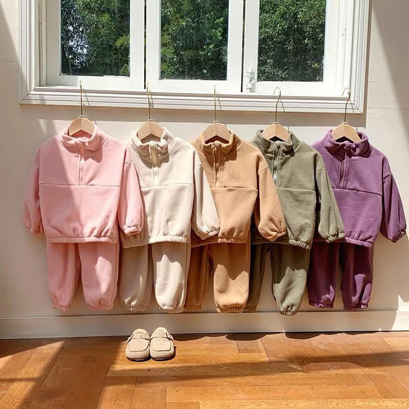 Kid’s Double-Sided Fleece Half Zip Tracksuit
