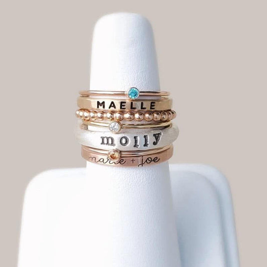 Name Stacking Ring Set