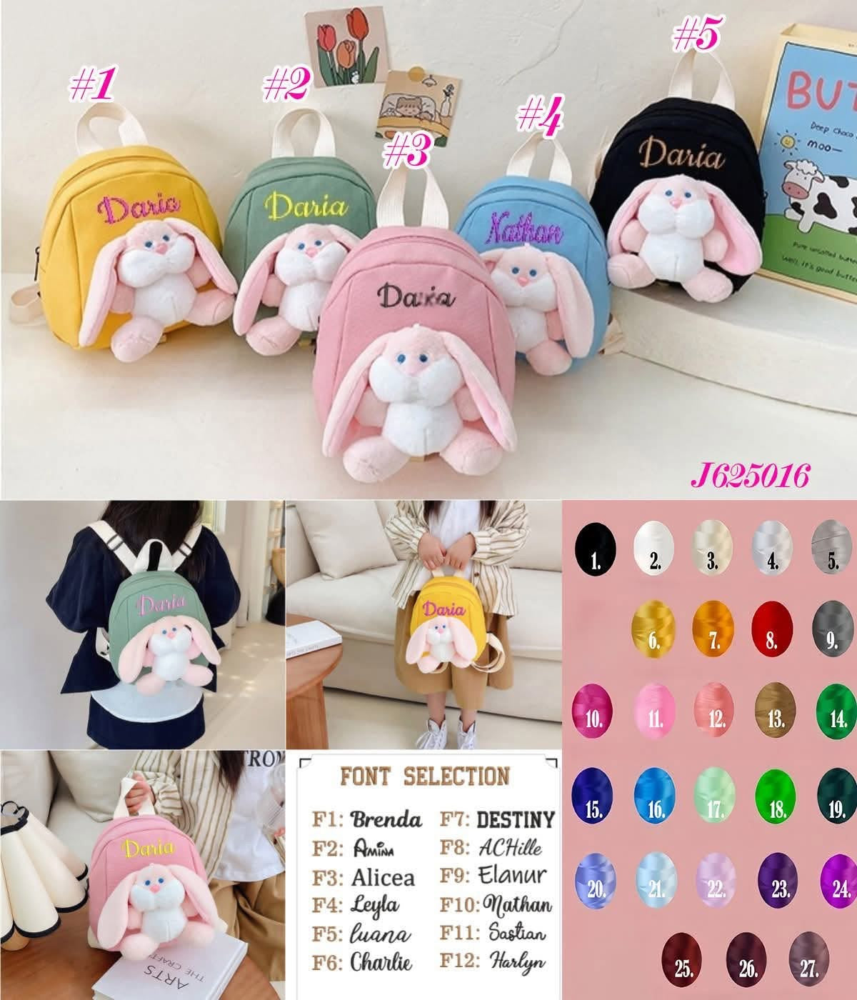 Personalized Bunny Backpacks