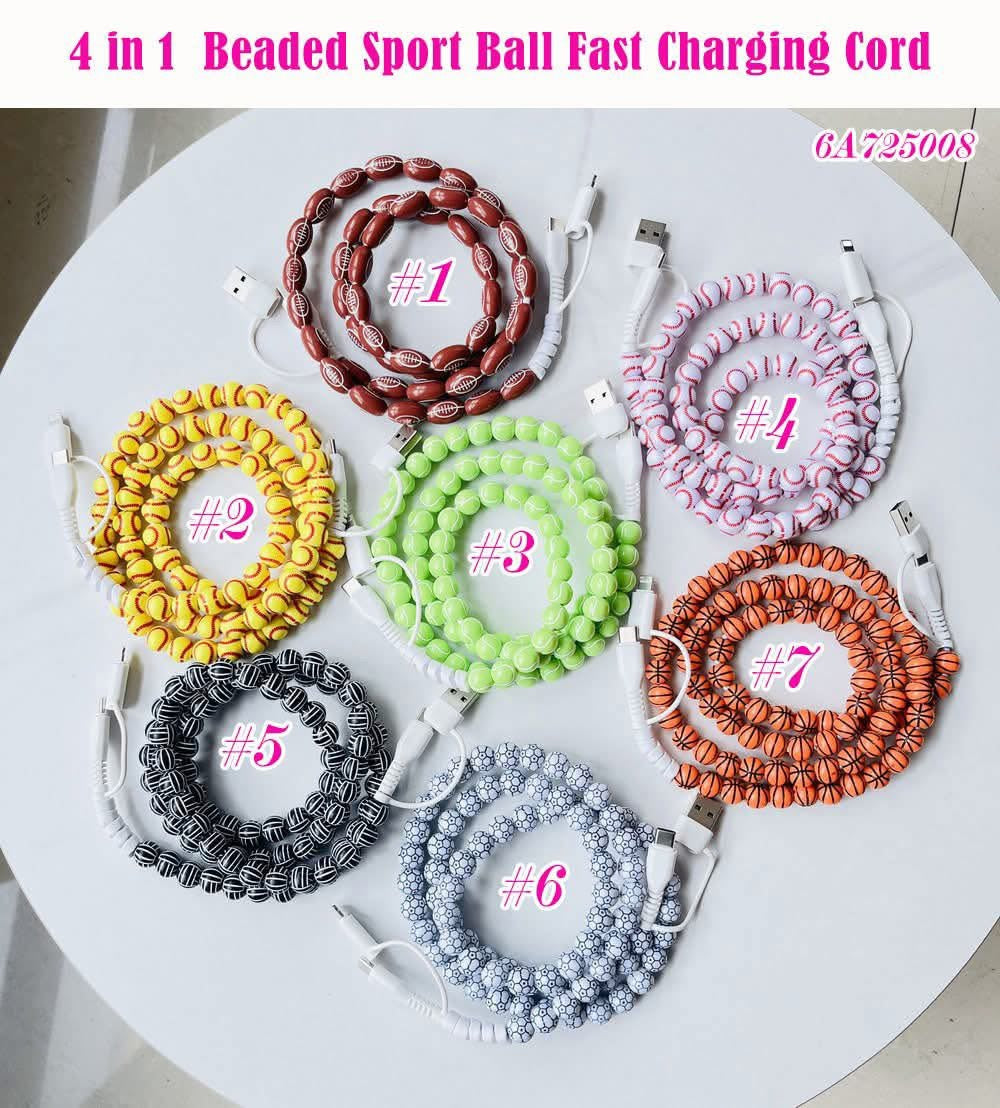 4-In-1 Beaded Sports Phone Chargers 6A725008