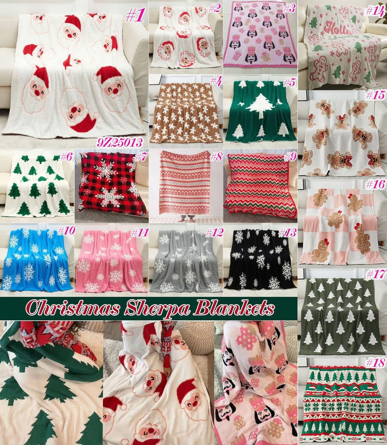Christmas Sherpa Blanket