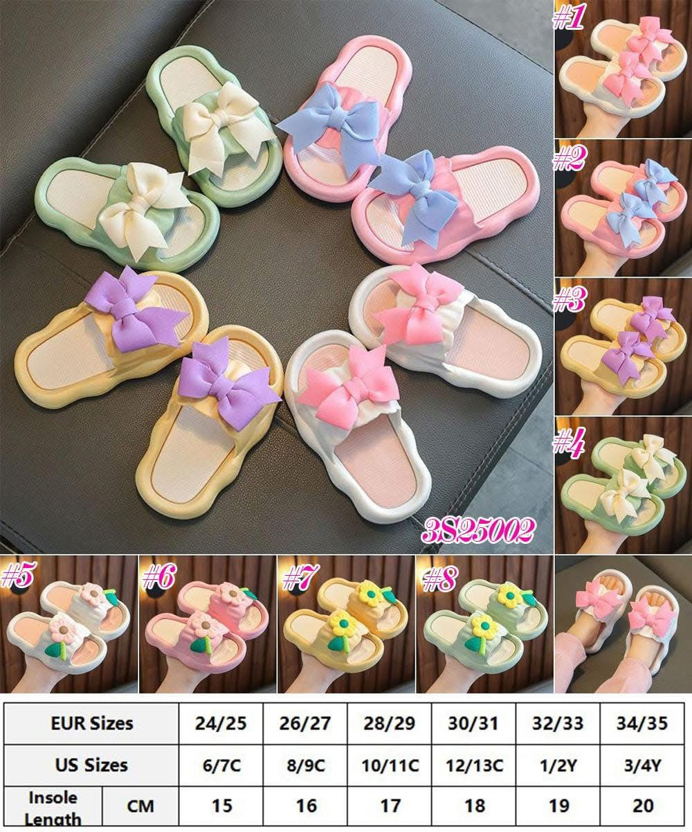 Kid’s Bow Floral Slippers