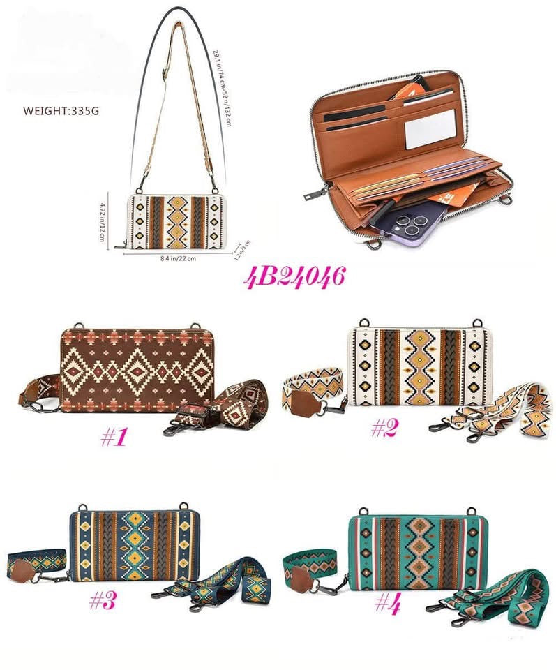 Western Aztec Wallet Crossbody