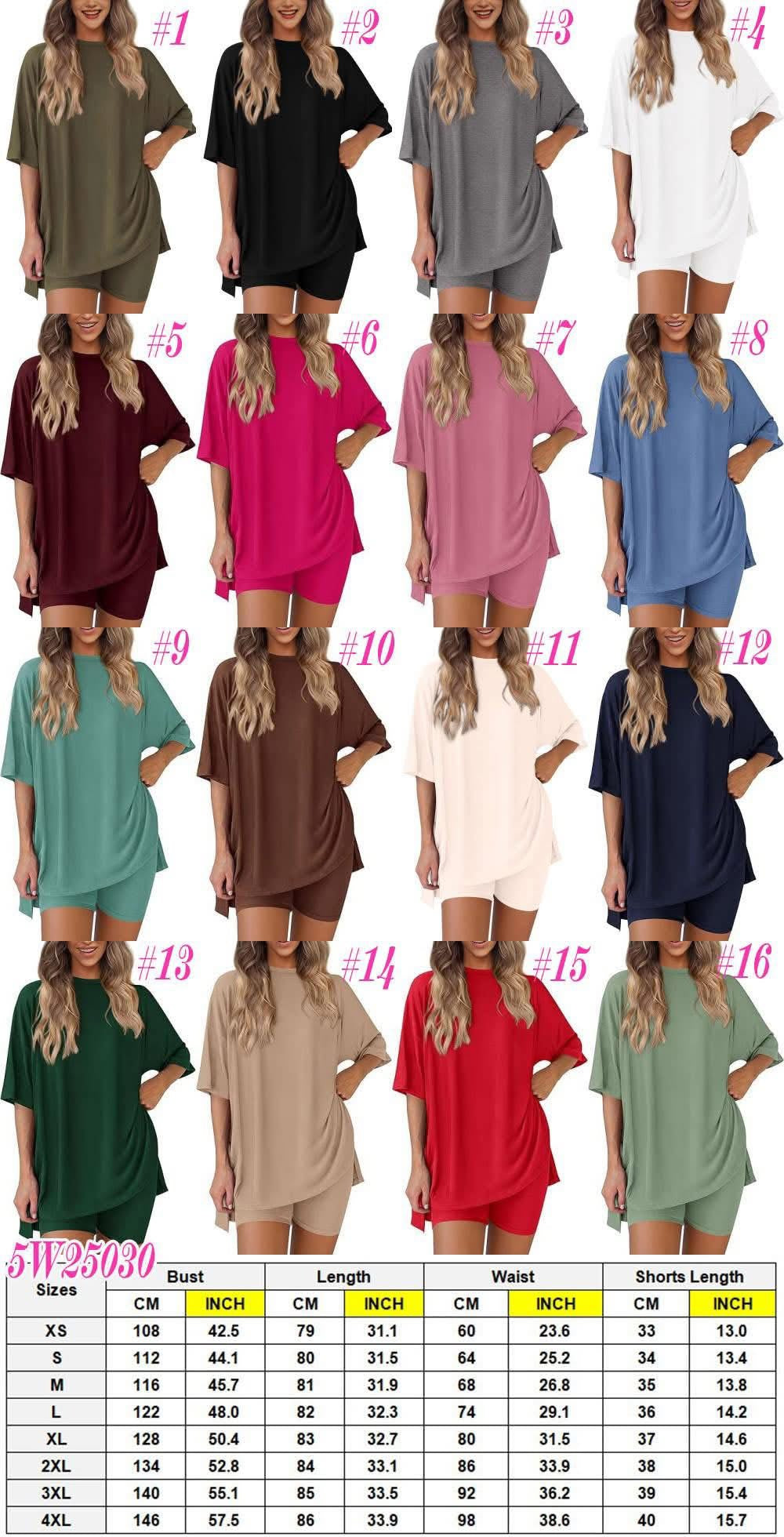 Women’s Casual T-shirt and biker shorts set
