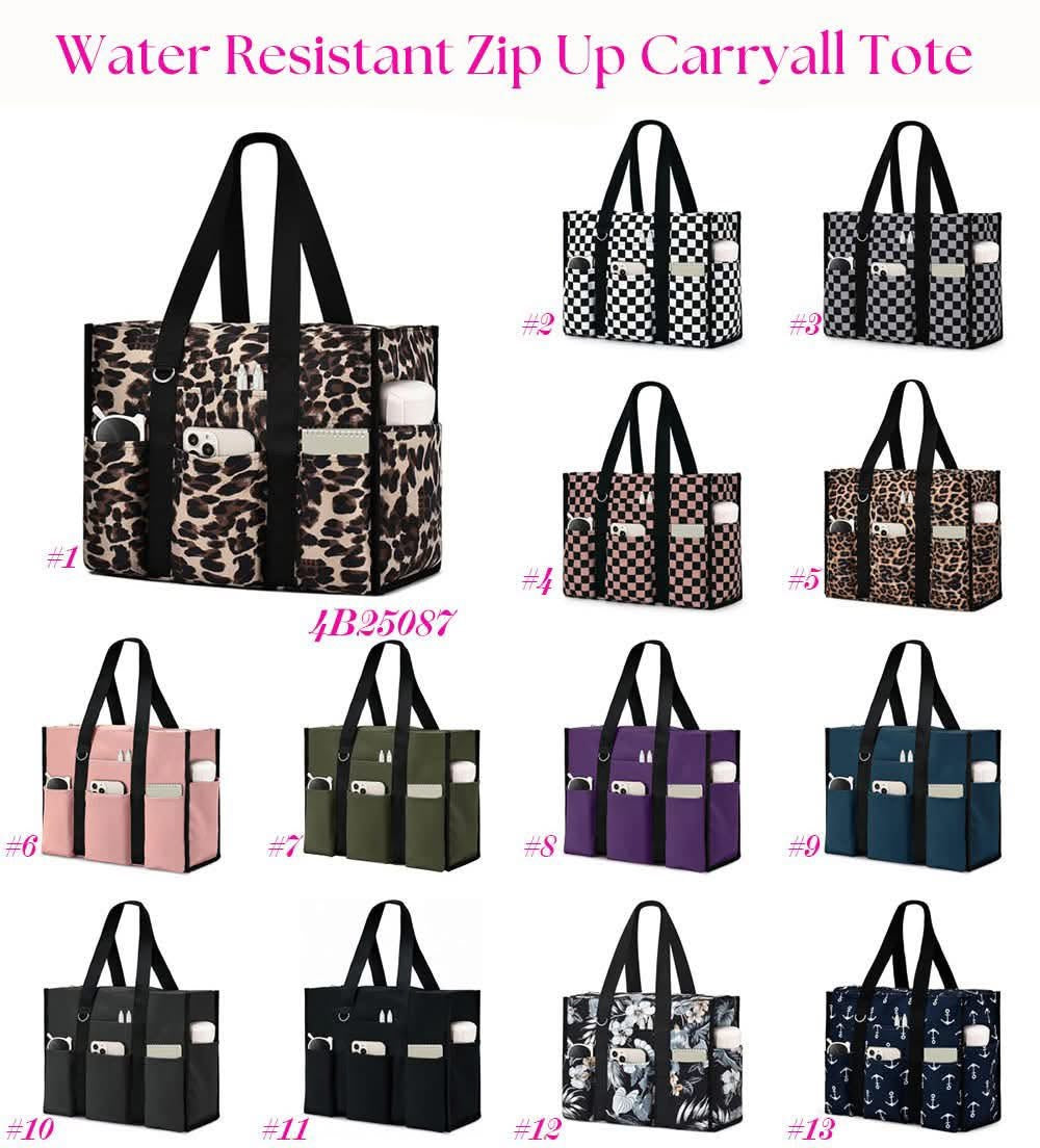 Water Resistance Zip Up Carryall Tote