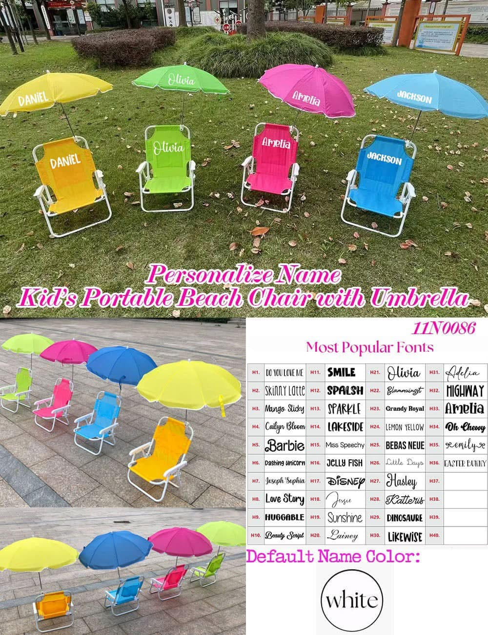 Personalized Umbrella Beach Chair