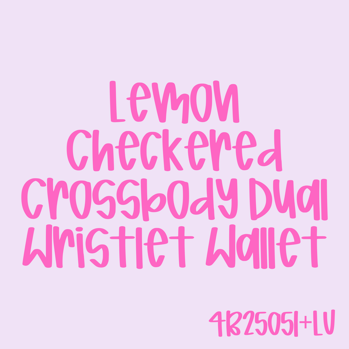 Lemon Checkered Crossbody Dual Wristlet Wallet