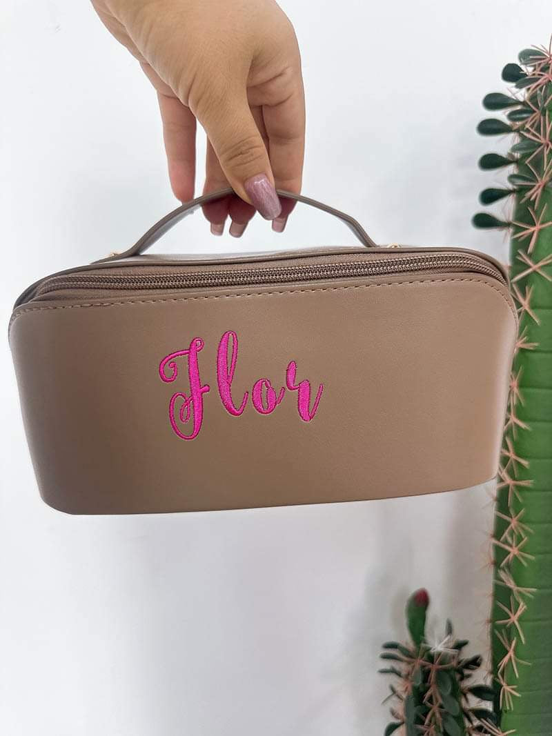 Embroidered Personalize Name Makeup Bags