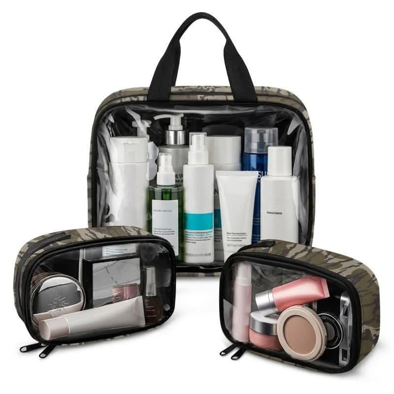 Glam On The Go: 3PC PVC Bag Set
