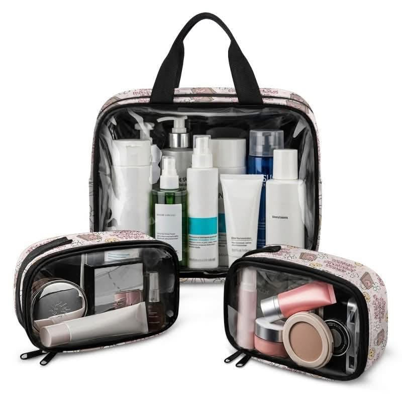 Glam On The Go: 3PC PVC Bag Set