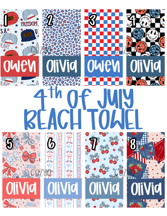 4th of July Beach Towels