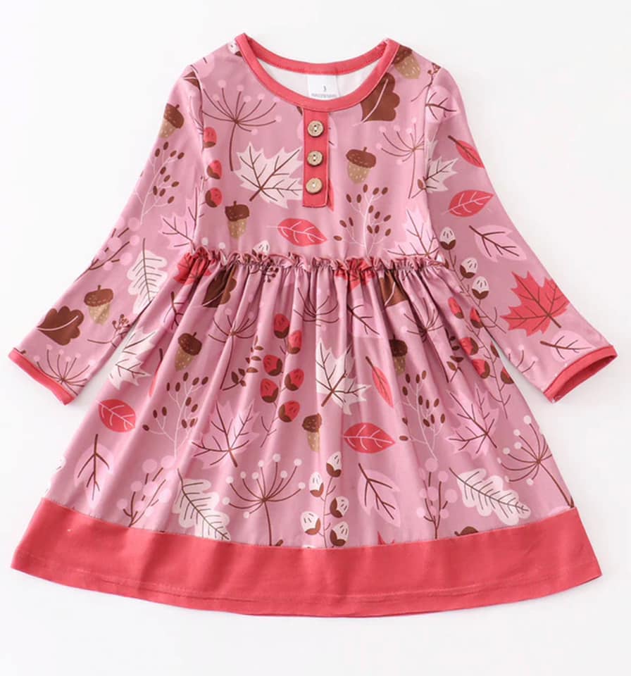 Pink Fall Dress LS RTS