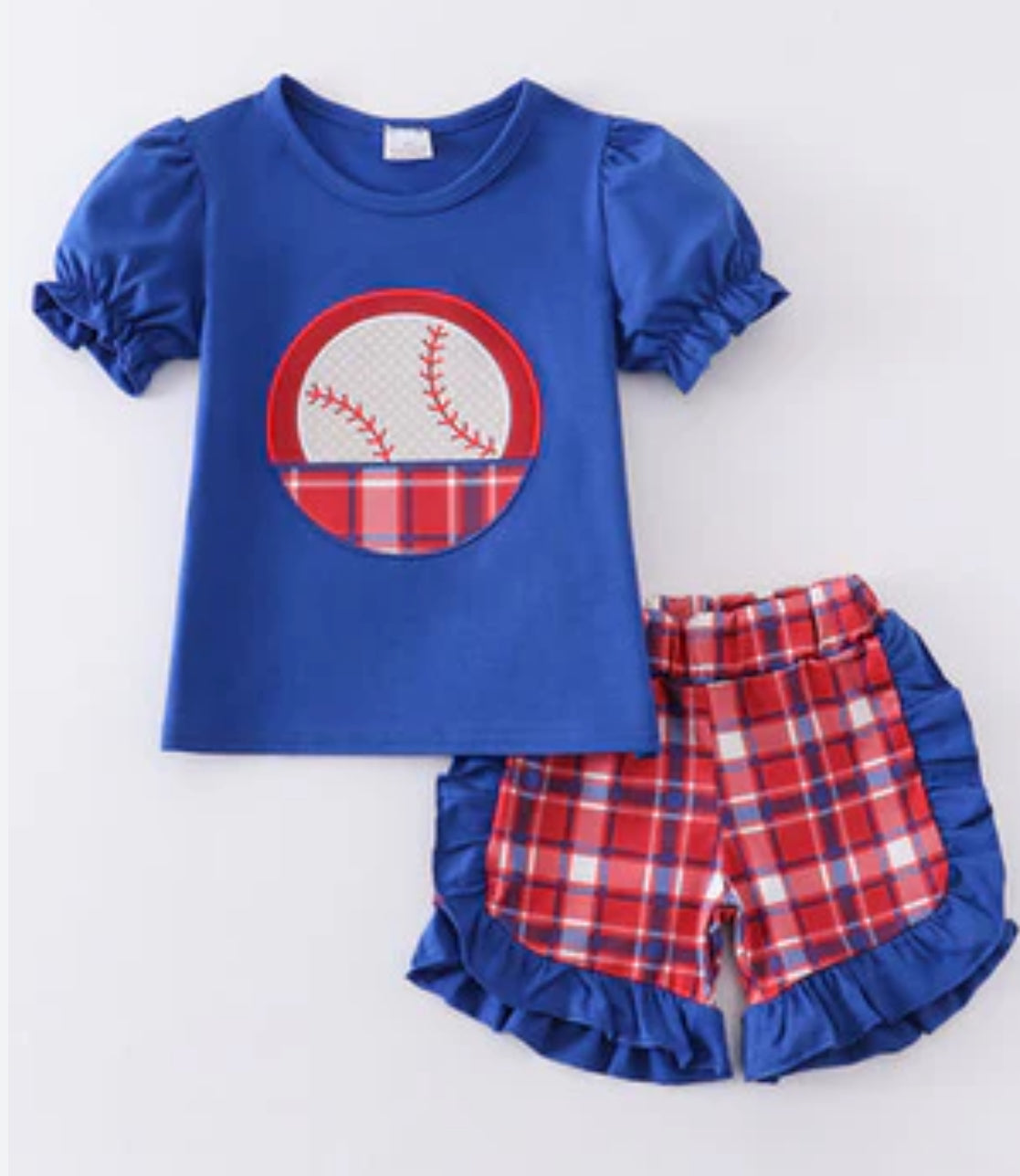 Blue Baseball Appliqué Set