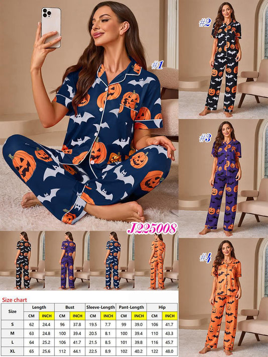 Women’s Halloween Pumpkin Pajama Set - J225008
