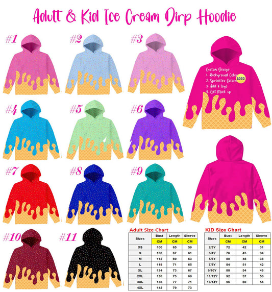 Ice Cream Drip Hoodies Adult