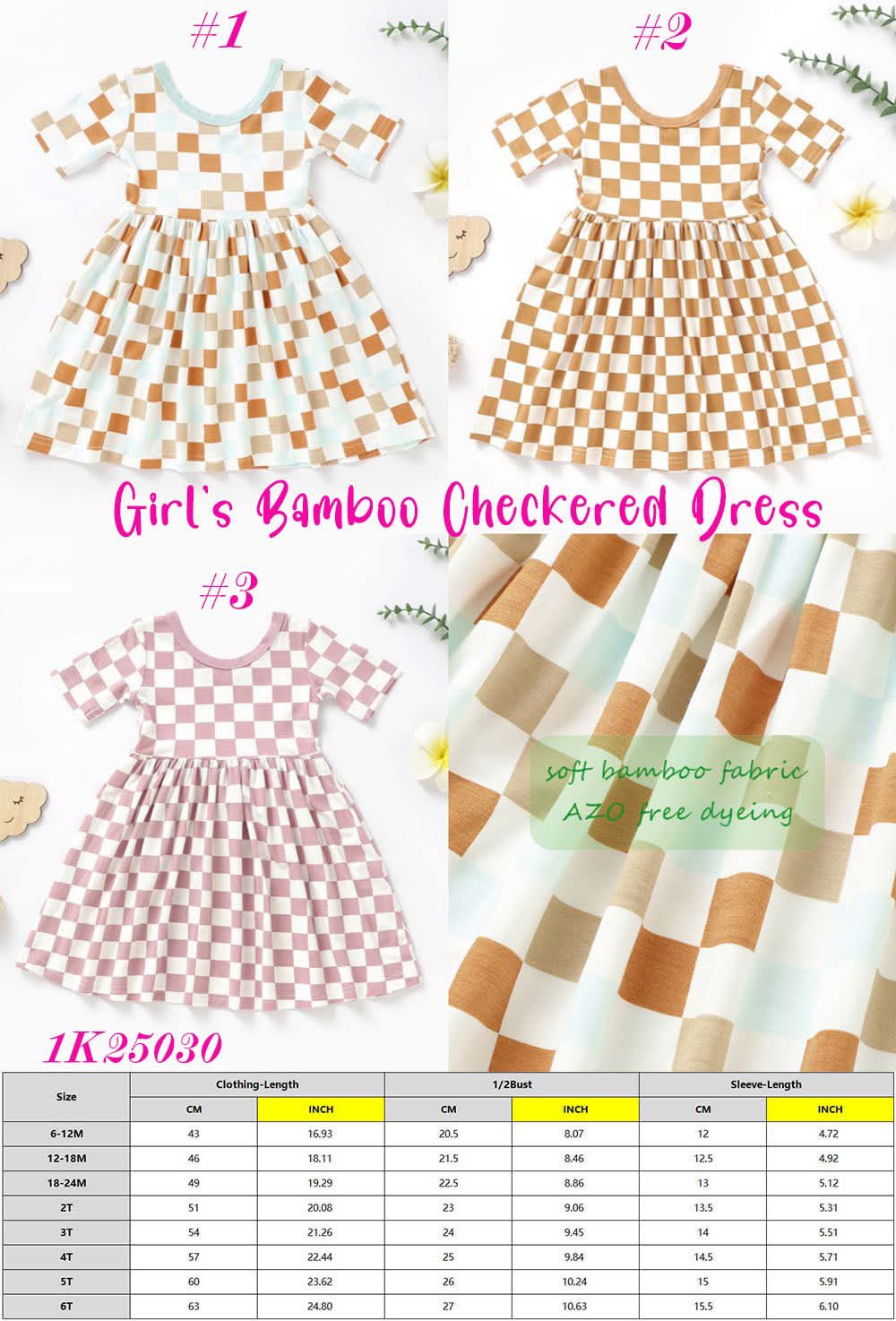 Girl's Bamboo Checkered Dress