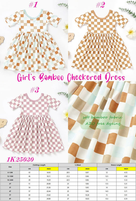 Girl's Bamboo Checkered Dress