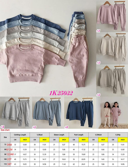 Kid’s Crewneck Sweatshirt & Jogger Set 1K25032