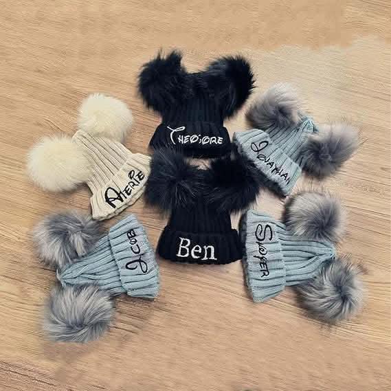 Personalized Pom Pom Beanies