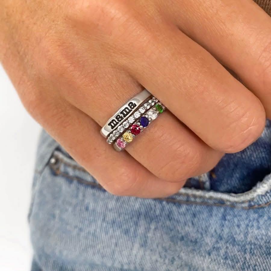 Personalized Name + Rhinestone Ring