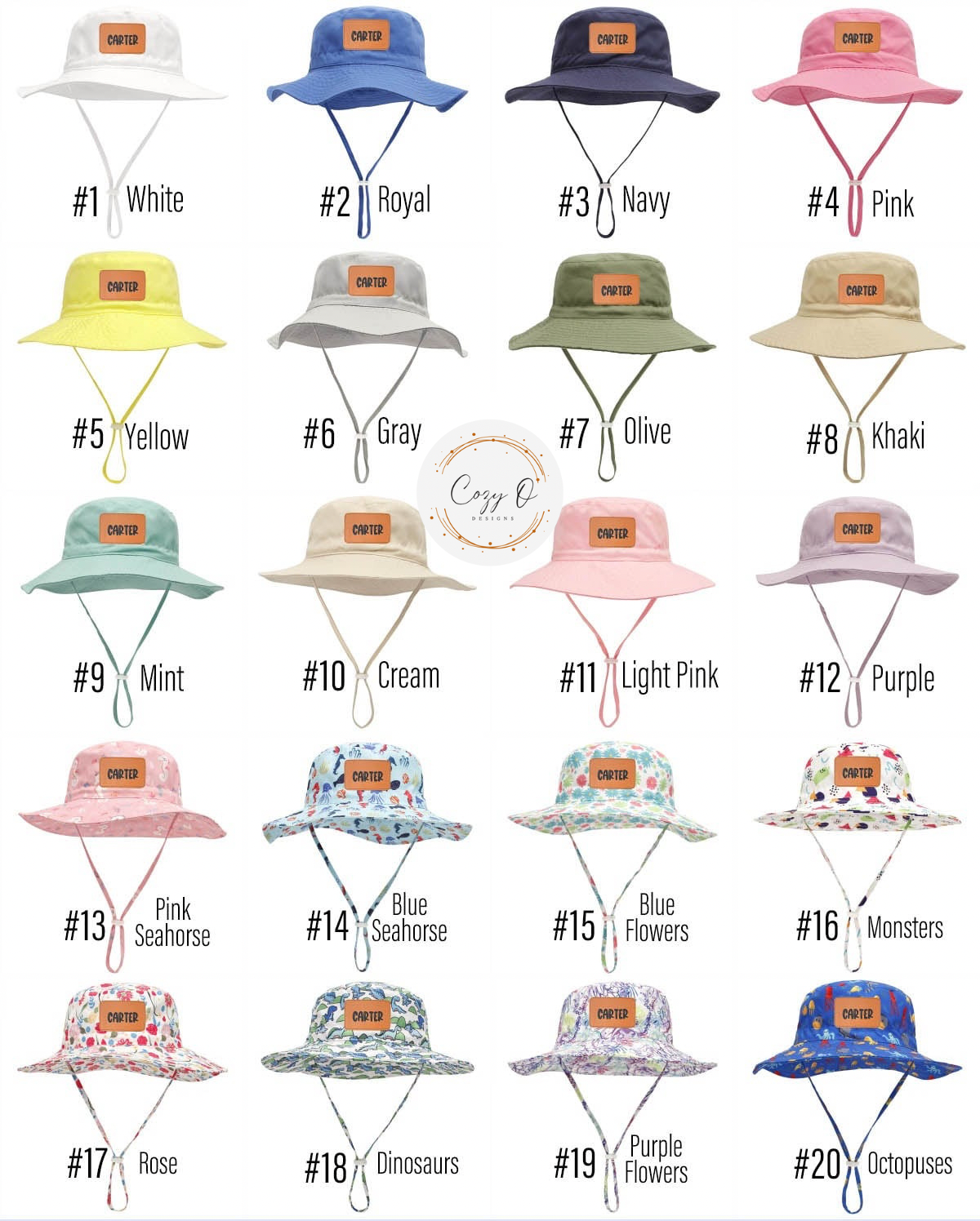 Custom Name Patch Bucket Hats