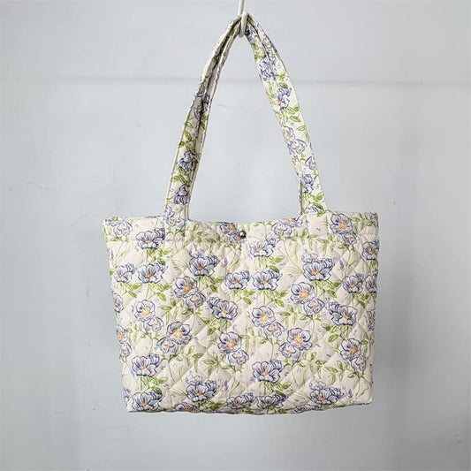 Quilted Floral Tote Bag
