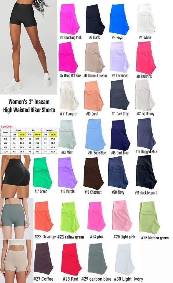 Women’s High Waist 3” Inseam Biker Yoga Shorts 3CP2044