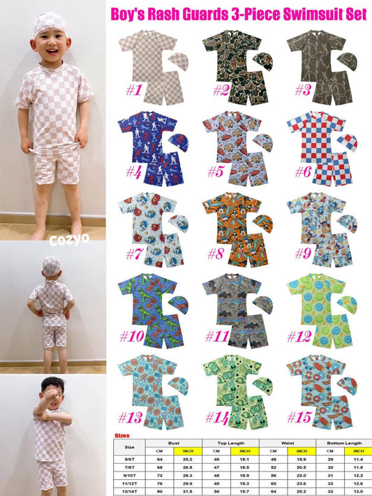 Boys Rash Guard 3-Piece Swim Set