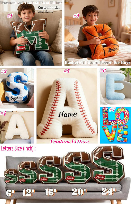 Custom Pillow With Team Numbers + Letters