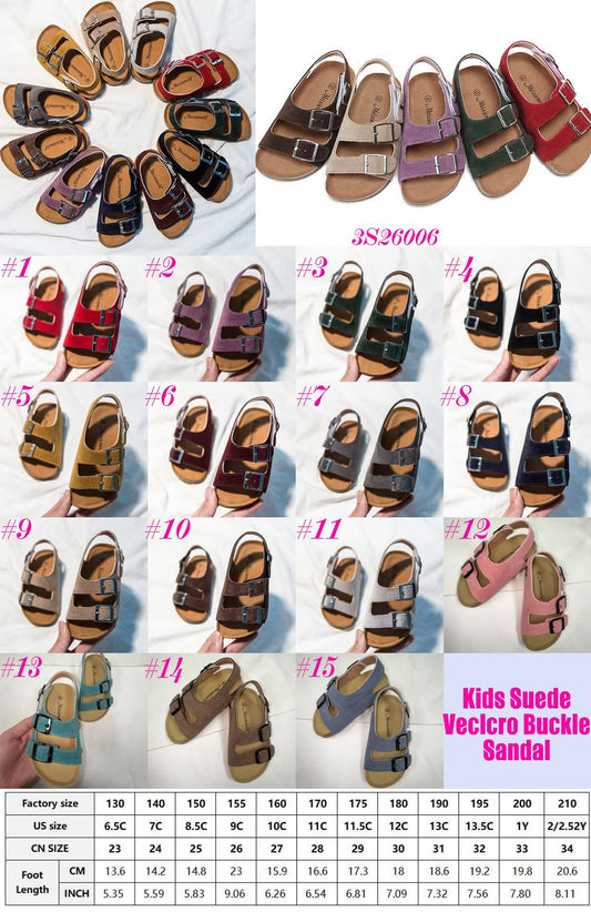 Kids Suede Velcro Buckle Sandal 3S26006