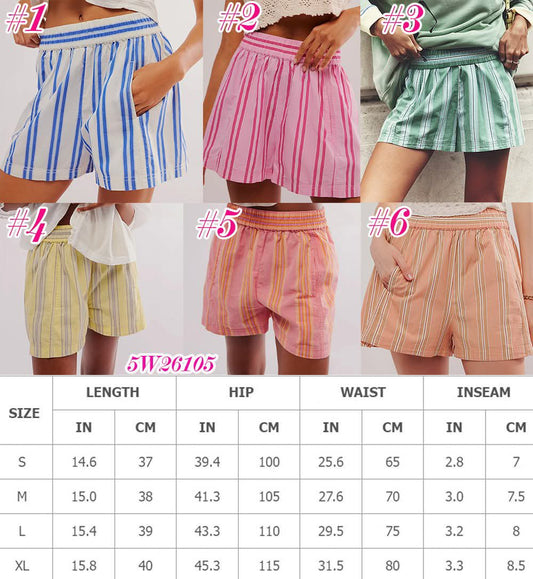 Women’s Striped Pull-On Shorts