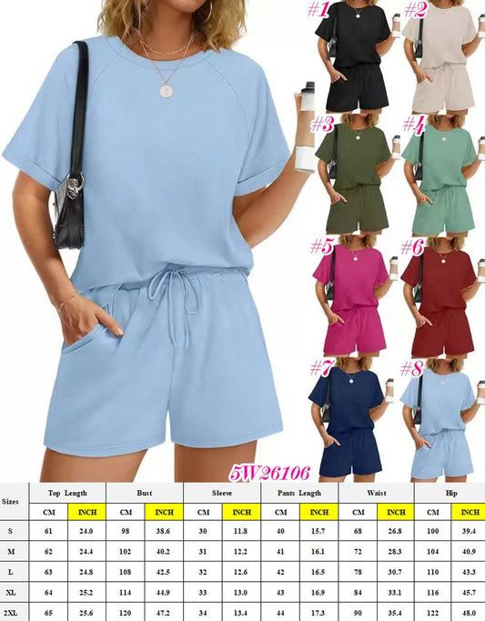 Women’s 2-Piece Loungewear Tee + Shorts Set 5W26106