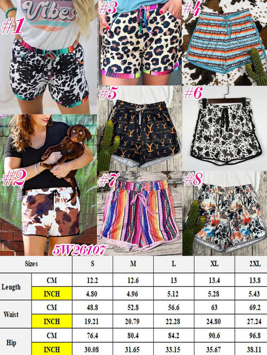 Women’s Western Wild Printed Drawstring Shorts