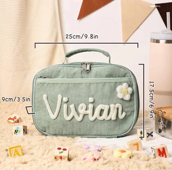Personalized Corduroy Lunch Bag