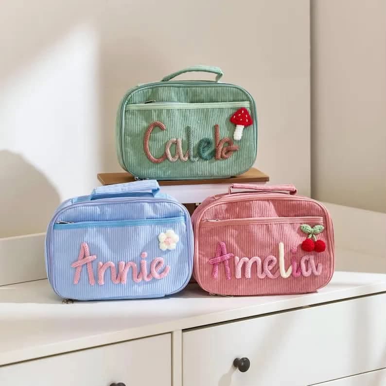 Personalized Corduroy Lunch Bag