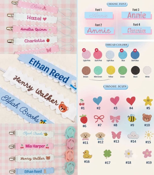 Custom Name Pacifier Clips